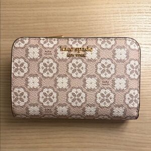 Kate Spade Tan and White Floral Wallet